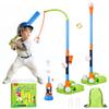 JoyCat 3-in-1 T Ball Set for Kids 3-5,Toddler Baseball Set-T Ball Stand,Hanging Tee,Auto Launcher,6 Balls-Adjustable Height Sports&Outdoor/Indoor Toys for 3 4 5 6 7 8 Year Old Boy Girl Birthday Gift view 1