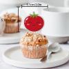 18pcs Red Glitter Cute Tomato Dessert Cupcake Topper Funny Vegetable Theme Decor Supplies Baby Shower Boys Girls Happy Birthday Announce Pregnancy Party Decorations view 2