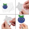 18pcs Blue Glitter Cute Blueberry Dessert Cupcake Topper Pick for Funny Fruit Theme Decor Supplies Baby Shower Men Women Boys Girls Happy Birthday Party Decorations view 4