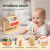 Toyssa Montessori Toys for Babies 0-6 Months, 6 in 1 Wooden Learning Educational Sensory Toys with Spinning Drum & Tummy Time Mirror & Baby Rattle & Flash Card, Birthday Gifts for Babies Boys Girls view 3