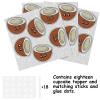 18pcs Brown Glitter Cute Coconut Dessert Cupcake Topper Pick for Summer Hawaiian Tropical Fruit Theme Decor Supplies Baby Shower Men Women Boys Girls Happy Birthday Party Decorations view 3