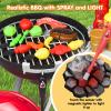 79PCS BBQ Grill Set for Kids - Kitchen Playset With Realistic Spray, Light & Sound - Interactive Toddler Toy for Boys Girls - Christmas Birthday Gift view 3