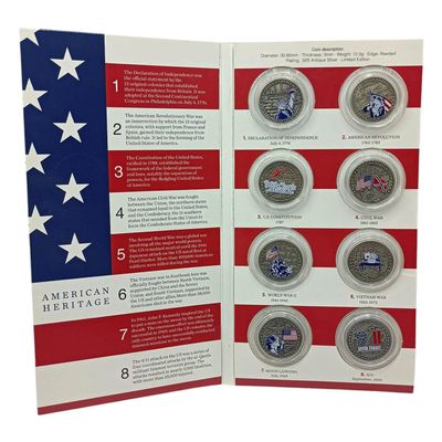 IMPACTO COLECCIONABLES - US Coin Collection - 8 Rare Coins of American Heritage - Collectible Coins - Coins for Collectors - Connect to The US History