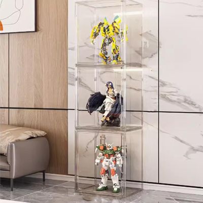 Acrylic display box for Bags, dolls organizer shelf model, dustproof transparent collector's display box. (display box only) (HD Clear 3-pack)