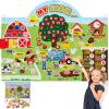 CHEFAN 99 Pcs Farm Animals Felt Story Board Set, 3.9 Ft Preschool Farmhouse Barnyard Theme Flannel Board Storytelling Early Learning, Interactive Wall Hanging Play Set for Toddlers Kids Children view 1