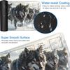 JVGFYNKL for TCG Playmat with Zones, 24x14 in Non-Slip Rubber for MTG Playmat with Drawstring Travel Pouch and 6 Dice, for MTG Mat, Arctic Wolf Pattern Card Game Playmats view 3