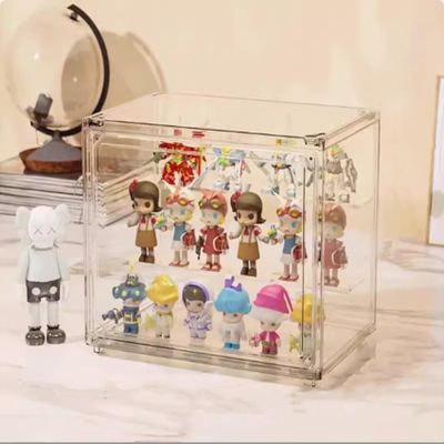 Acrylic display box for Bags, dolls organizer shelf model, dustproof transparent collector's display box. (display box only) (Medium with dividers 1pc)