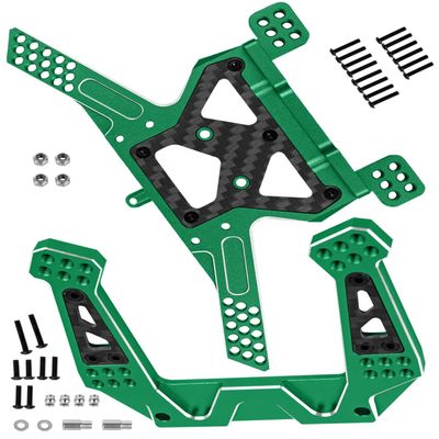 hopsupRC RC Aluminum Carbon Fibre Front Rear Shock Tower Upgrade Parts for 1/10 Slash VXL 2WD,Rustler VXL 2WD,Stampede 2WD VXL,Bandit VXL 2WD,Front Rear Shock Tower Set Hops Up.Green(2PCS)