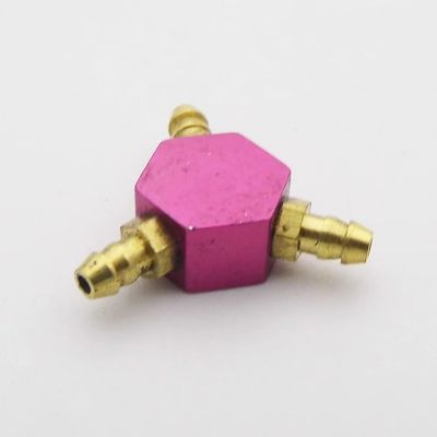 Air Nipple Gas Connector 3 Ways 4 Ways Air Nozzle Splitter Divider for RC Airplane Pneumatic Landing Gear Assembly Spare Parts(3 Ways Purple)