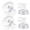 2 Packs 21mm Flange Set, Updated Soft Rim Shield and Wide Mouth Base Connector Pump Parts for Spectra S2 Spectra S1 9 Plus Breastpumps Accessories, 106 Degree Wider Opening Angel view 1