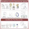 2 Packs 21mm Flange Set, Updated Soft Rim Shield and Wide Mouth Base Connector Pump Parts for Spectra S2 Spectra S1 9 Plus Breastpumps Accessories, 106 Degree Wider Opening Angel view 2