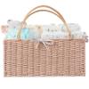 HBlife Large Baby Diaper Caddy Organizer Pink, Paper Rope Storage Baskets Nursery Bin with Removable Divider, Portable Car Organizer for Diapers, Baby Shower Gifts, Newborn Essentials Must Haves view 1