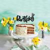 Ephlyn 1Pcs Happy Birthday Cake Topper Glitter Cake Pick for Celebrating Anniversary Theme Party Cake Decorations Supplies Black and Silver view 4