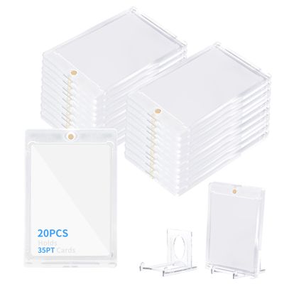 20+5 Magnetic Trading Card Display Stand, One Touch Card Protector, Hard Acrylic Card Cases, Fit for Standard Card (35PT(20+5))