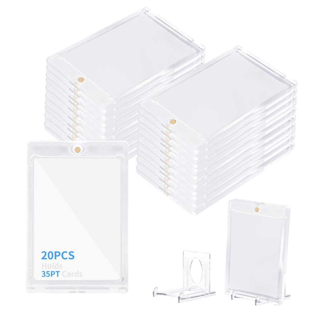 20+5 Magnetic Trading Card Display Stand, One Touch Card Protector, Hard Acrylic Card Cases, Fit for Standard Card (35PT(20+5))