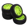 12mm Hex Wheel Rims & OD 88mm/3.46" Rubber Tires with Foam Front Rear Wheel & Aluminum Alloy 1/10 On-Road Racing Touring Drift Car Wheel Rims 12mm Hex Hub 26mm Width view 3