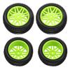 12mm Hex Wheel Rims & OD 88mm/3.46" Rubber Tires with Foam Front Rear Wheel & Aluminum Alloy 1/10 On-Road Racing Touring Drift Car Wheel Rims 12mm Hex Hub 26mm Width view 4