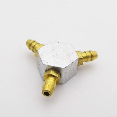 Air Nipple Gas Connector 3 Ways 4 Ways Air Nozzle Splitter Divider for RC Airplane Pneumatic Landing Gear Assembly Spare Parts(3 Ways Silver)