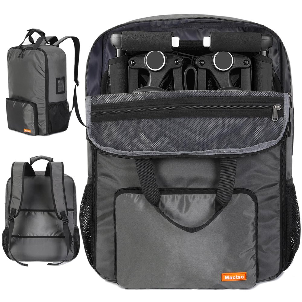 Mactso Stroller Travel Bag Compatible with GB Pockit Air Plus All Terrain and GB Pockit + All City, Lightweight Stroller Travel Backpack for Airplane (Grey, L)