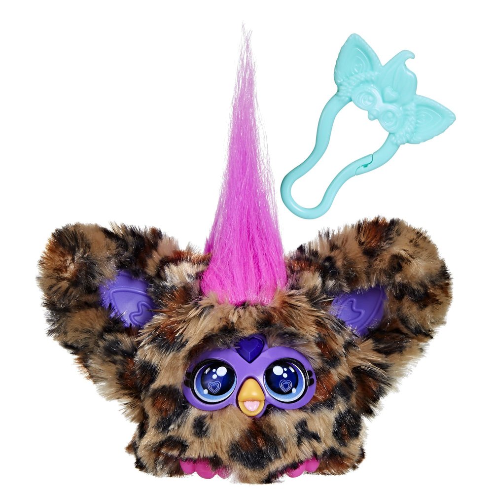 Furby Furblets Chee-Chee Mini Friend, Electronic Plush Toys for Girls & Boys, Cheetah Print, Speaks Furbish & Plays Music, Series 5, Back to School Gifts, Ages 6+