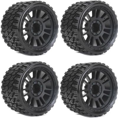 Powerhobby 1/8 MT 4.0 Belted Mounted Tires w Removable Hex Wheels (4) FITS : Traxxas Sledge/E-Revo/Arrma Kraton/Outcast/Talion/Notrouious (Prophet)