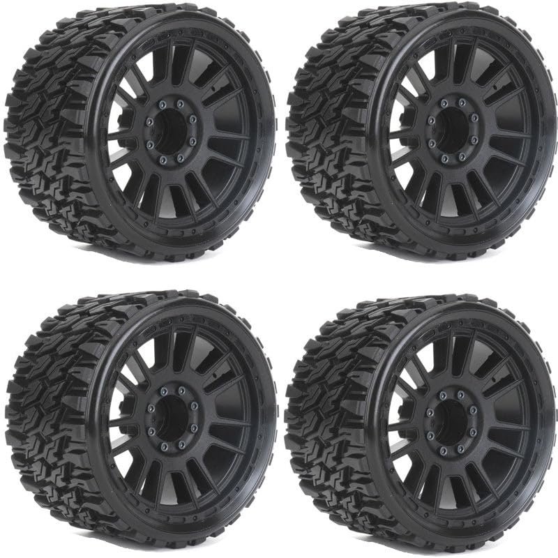 Powerhobby 1/8 MT 4.0 Belted Mounted Tires w Removable Hex Wheels (4) FITS : Traxxas Sledge/E-Revo/Arrma Kraton/Outcast/Talion/Notrouious (Prophet)