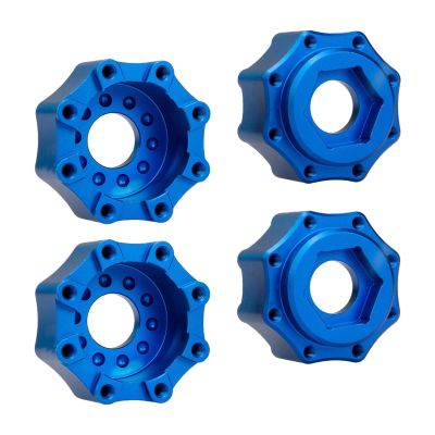 4X Wheel Hubs Upgrades Part Splined Wheel Hubs Hex Wheel Hex Hubs Adapter for 1/7 RC Car Vehicle Hobby DIY Accessories(Normal Blue)