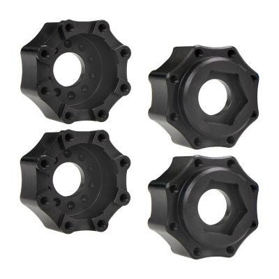 4X Wheel Hubs Upgrades Part Splined Wheel Hubs Hex Wheel Hex Hubs Adapter for 1/7 RC Car Vehicle Hobby DIY Accessories(Normal Black)