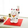 Banko Ware Maneki Neko Coin Bank  Traditional Japanese Lucky Cat for Attracting Wealth and Good Fortune, Decorative Ceramic Piggy Bank (White) view 2