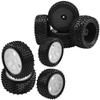 12mm Hex Plastic Wheel Rims & OD 88mm/3.46" Rubber Tire Front Rear Tyre & OD 88mm/3.46" Front and Rear Rubber Tire Tyre & Plastic Wheel Rims 12mm Hex Hub view 1
