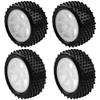 12mm Hex Plastic Wheel Rims & OD 88mm/3.46" Rubber Tire Front Rear Tyre & OD 88mm/3.46" Front and Rear Rubber Tire Tyre & Plastic Wheel Rims 12mm Hex Hub view 2