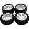 12mm Hex Plastic Wheel Rims & OD 88mm/3.46" Rubber Tire Front Rear Tyre & OD 88mm/3.46" Front and Rear Rubber Tire Tyre & Plastic Wheel Rims 12mm Hex Hub view 3