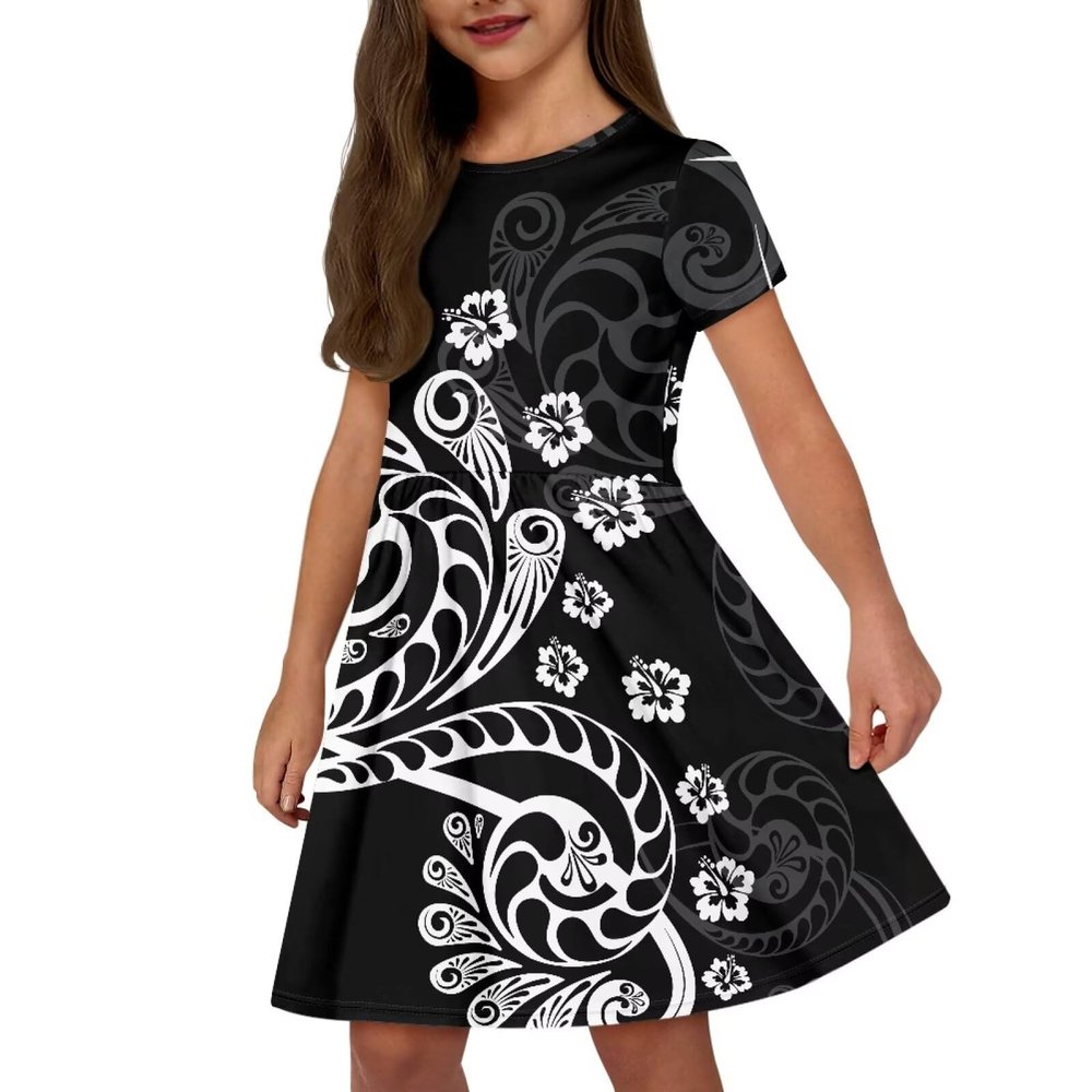 Srengjodk Children Hawaiian Outfits 2024 Polynesian Baby Clothes Polynesian Costume Girls 4t Dresses for Girls Kid Girl Dresses Hawaiian Summer Vacation Style Hibiscus Print Custom 13-14t
