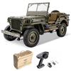 FCX RocHobby 1/12 1941 MB Scaler RC Jeep, 4x4 Hobby Grade RTR RC Car Mini RC Rock Crawler Military, RC Truck with 180 Brushed Motor, LED Lights for Adults view 1