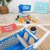 Let's Go Shopping Pretend Scan & Sort Shopping Cart, Sturdy Plastic, Includes Pretend Food, Blue Shopping Cart for Kids Age 2+ view 3