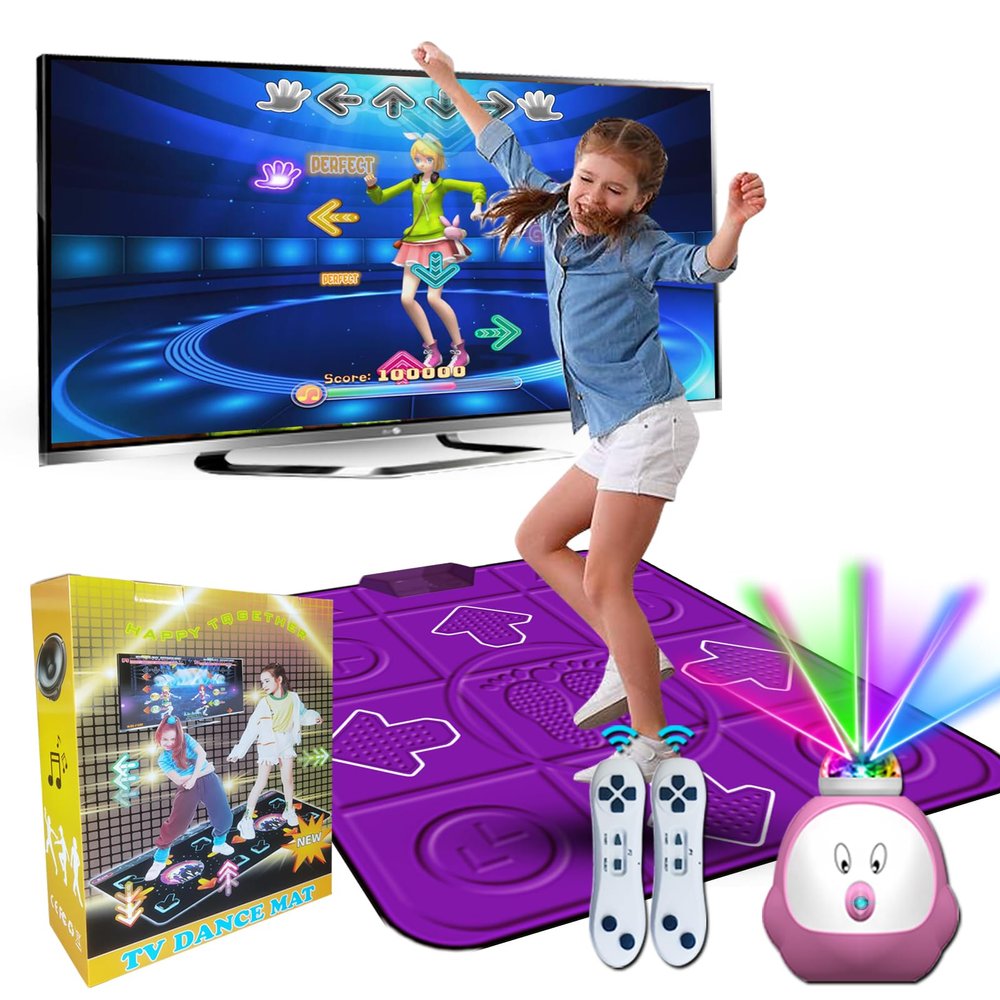 YRPRSODF Dance Mat for Kids and Adults, AR Game Dancing Mats for Girls & Boys, Christmas & Birthday Gift, Purple