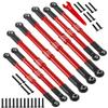 RcarmubWow RC Pushrods with Rod Ends Links Turnbuckle Upgrades Part for 1/10 E-Revo 2.0,Summit,Alloy Aluminium Linkage Toe Links Assembled with Rod Ends,Replace 5319X 5338R,8pcs,Red