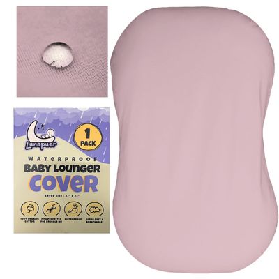 100% Waterproof Baby Lounger Cover - 2-Ply Organic Cotton Slipcovers Keep Your Lounger Clean & Your Baby Comfy - Machine Washable - (Cover for Snuggle Me) - Lavander