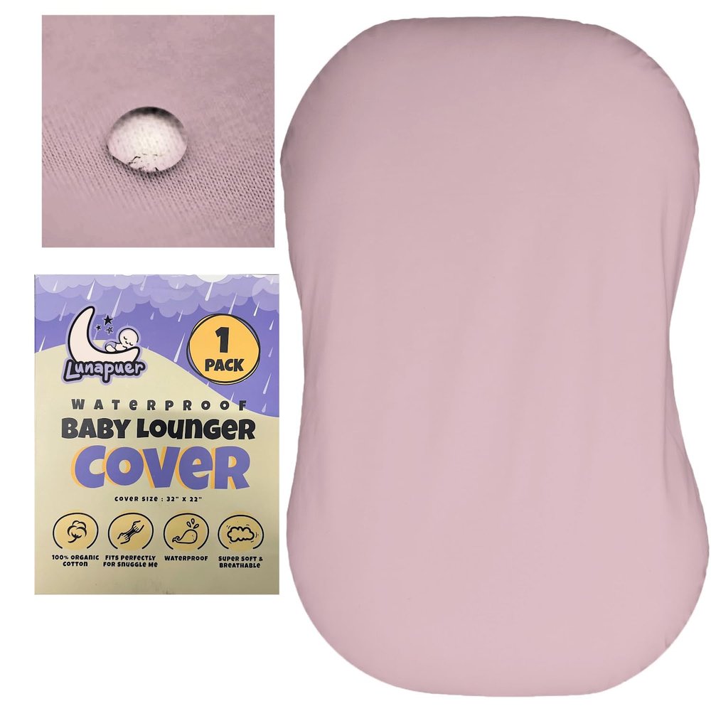 100% Waterproof Baby Lounger Cover - 2-Ply Organic Cotton Slipcovers Keep Your Lounger Clean & Your Baby Comfy - Machine Washable - (Cover for Snuggle Me) - Lavander