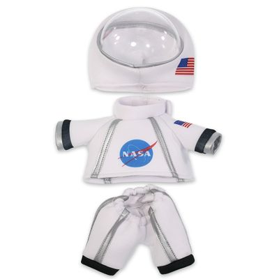 DolliBu Astronaut Dress Up Set for Teddy Bear Plush - Astronaut Clothes for Stuffed Animals with Jacket, Helmet, and Pants, Create NASA Space Toys for Kids - Small