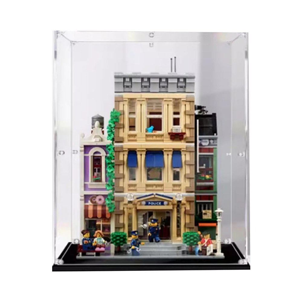 Acrylic Clear Display Box for lego10278 Police stations Block Models, Assembled Dustproof Display Box, Model Storage Dustproof Box (Display Box Only) (2mm)