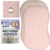 100% Waterproof Baby Lounger Cover - 2-Ply Organic Cotton Slipcovers Keep Your Lounger Clean & Your Baby Comfy - Machine Washable - (Lounger Not Included) - 2-Pack Includes Cream & Peach view 1