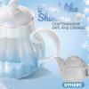 Giant bean Porcelain Tea Set, Gradient Blue Real Tea Party Set for Little Girls, British Royal Princess Series Teapot & Cup & Saucer & Sugar Bowl & Suitcase, for Little Kids Toddlers view 4