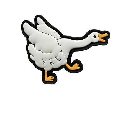 Cartoon Cute Little White Goose PVC Soft Glue Morale Badge Children Backpack Decoration Patch (YEET goose)