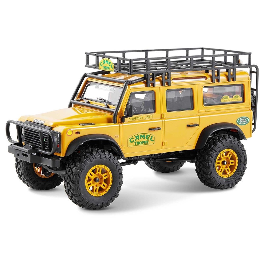 FCX24M FMS 1/24 RC Crawler, Land Rover Family, Off-Road RC Rock Crawler with Lighting Effects, Speed Switch and Accessory Packs, RC Cars for Adults (Defender 110)