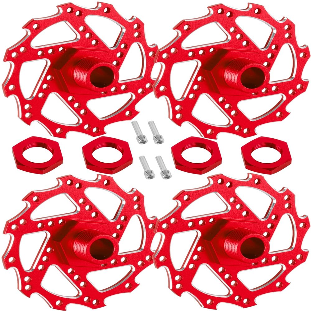 RcarmubWow RC Brake Disc w/ Hex Upgrades Part for 1/7 Infraction/Felony 6S BLX,Limitless,1/8 Typhon 6S BLX,Alloy Aluminium Brake Disc & Hex Hops Up,Red