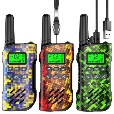 Inspireyes Walkie Talkies for Kids Rechargeable, Easter Basket Stuffers,Gifts for Kids, Toys for Boys and Girls Ages 3-12, 3 Pack Long Range, Outdoor Play, Family Games, Hiking Camping Gear