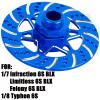 hopsupRC RC Aluminum Brake Disk Upgrades Part for 1/7 Infraction 6S BLX,Limitless 6S BLX,Felony 6S BLX,1/8 Typhon 6S.Navy Blue. view 2