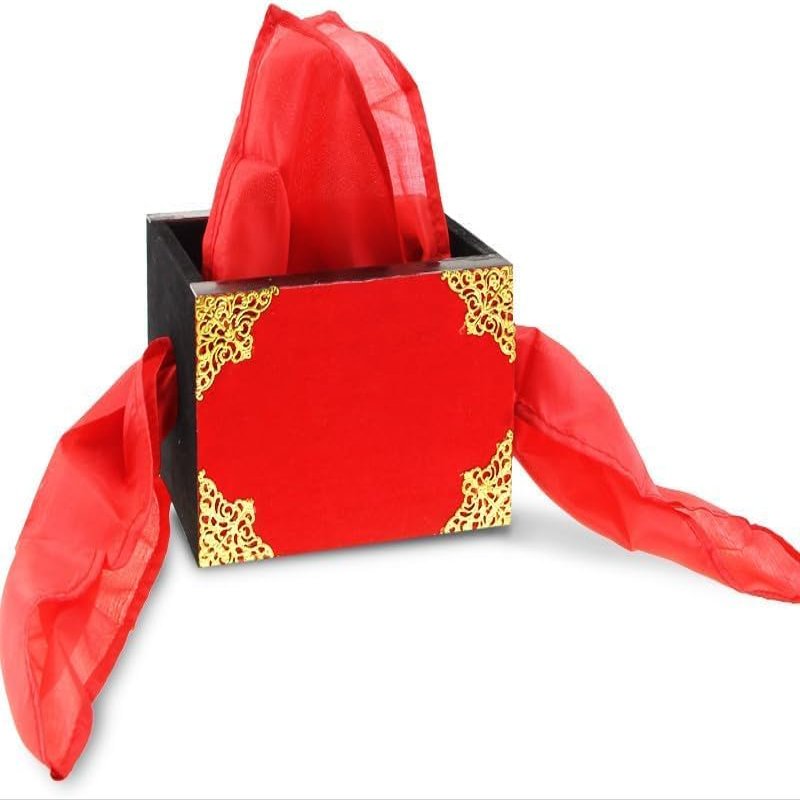 blue-ther Silk Through The Box Magic Tricks Comedy Stage Magic Scarve Appeairng Magic Illusion Gimmick Props for Magicians