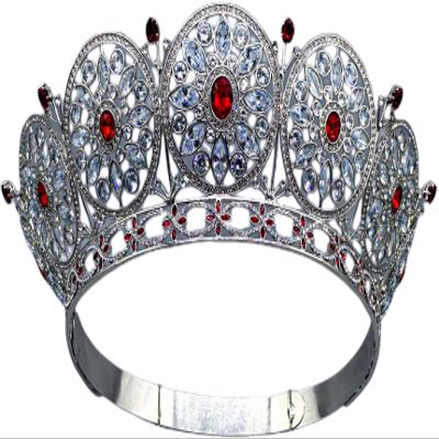 ToysCentral Basics Miss Universe Diamond Nexus Crown The Peace Crown Cubic Zirconia, rub color, pageant, Adjustable, Red and Silver